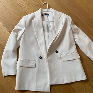 Zara oversized white blazer jacket